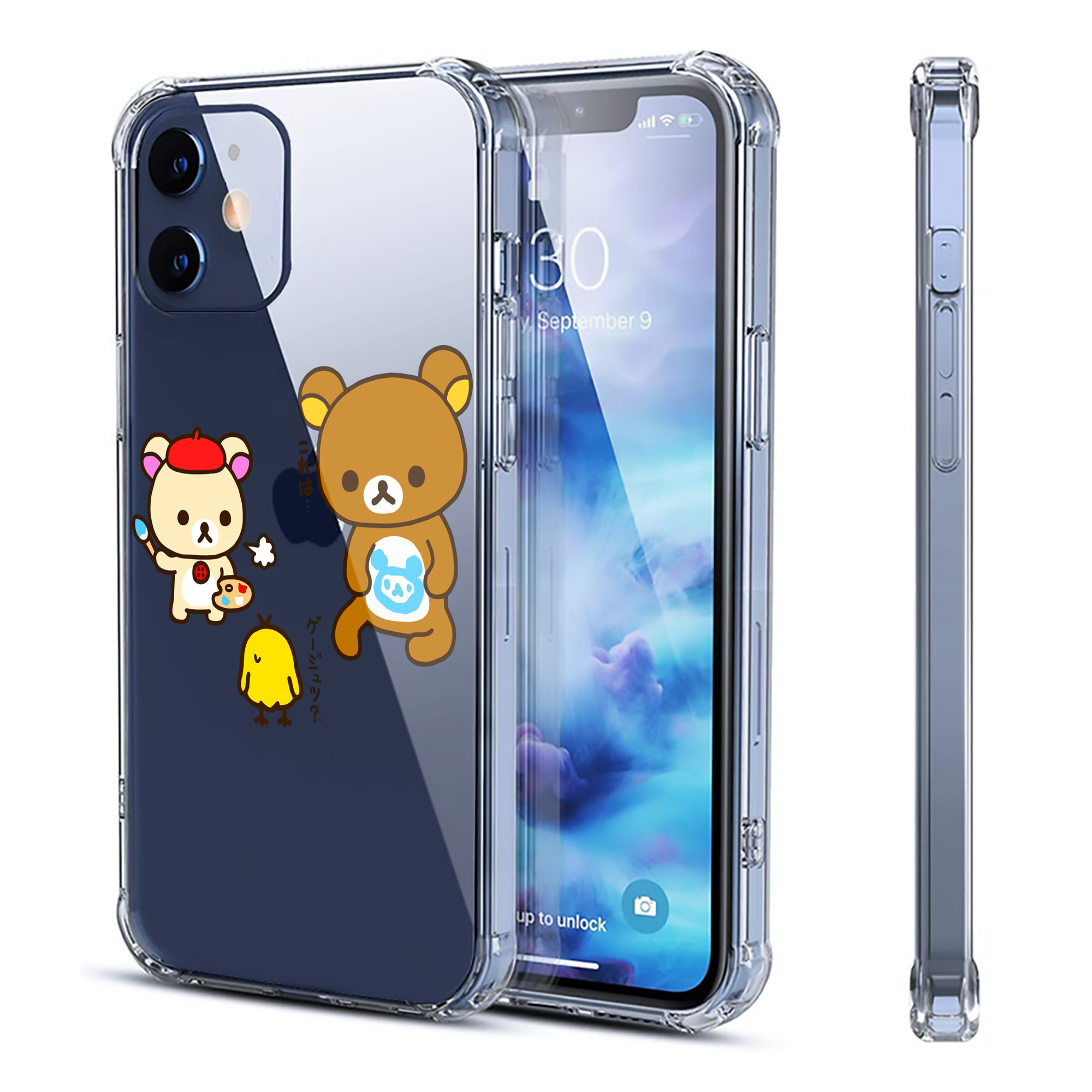 （画像用） リラックマ リラックマ キイロイトリ Rilakkuma Korilakkuma Kiiroitori 【iPhone 12シリーズ対応】透明スマホケース（クリアソフトケース）